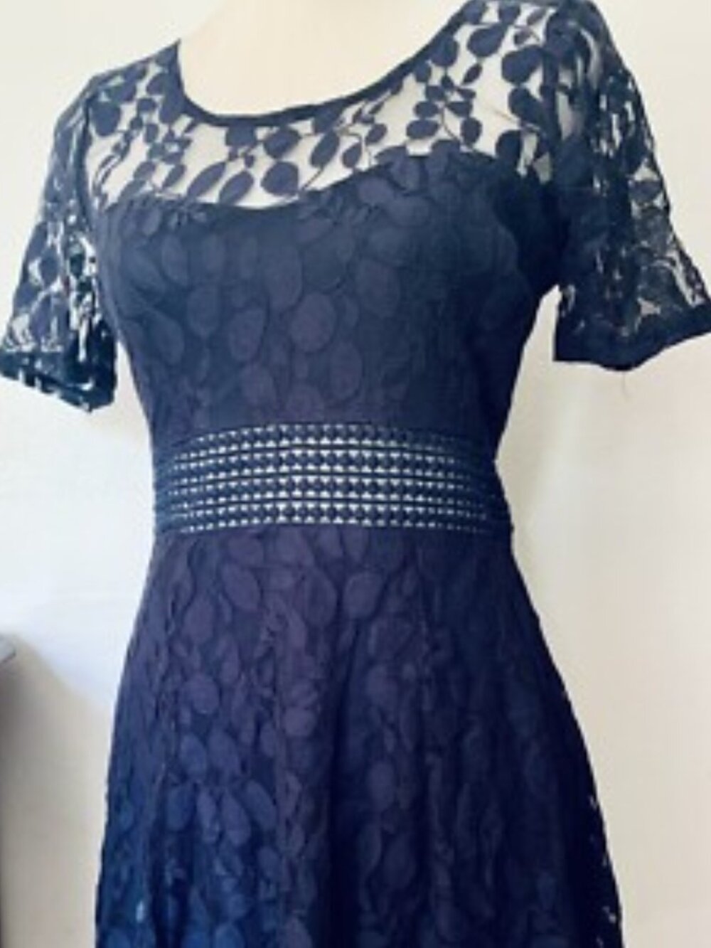 Sequin Hearts Lace dress, navy blue, Cotton Blend size 11